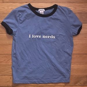 Cropped “I love nerds” baby tee